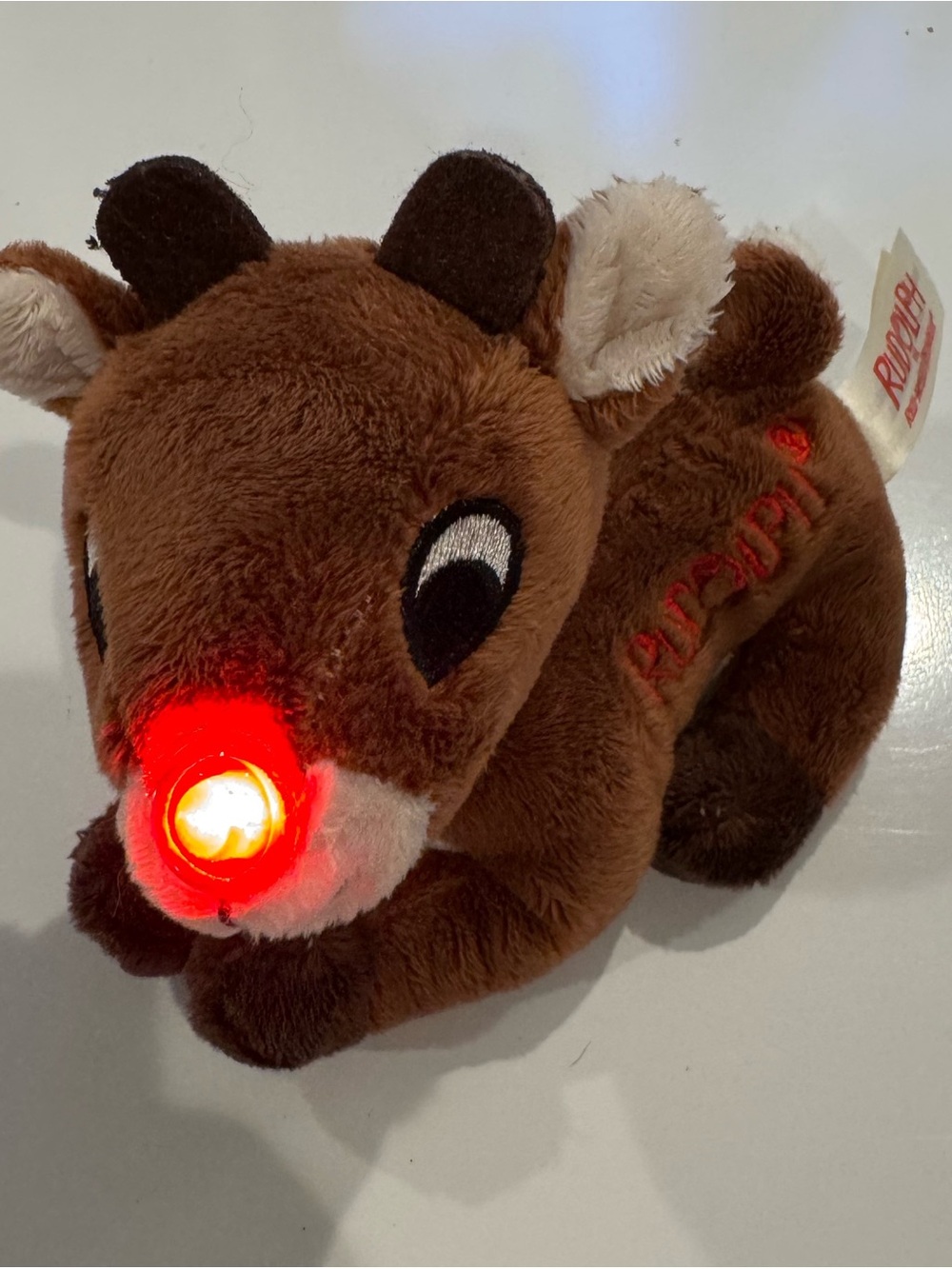 DanDee Singing Rudolph the Red Nosed Reindeer Small Plush Light Up Nose